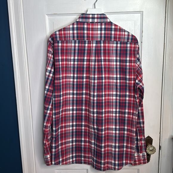 Johnnie-O Buckley Woven Button-down Long-Sleeve Shirt Red Blue Plaid M-214 Sz L - Picture 8 of 8